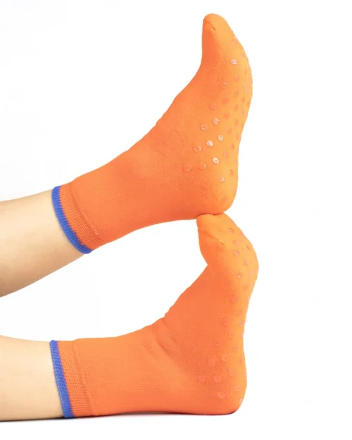 Calza-antiscivolo-cotone-spugna-arancio_ANT30 GummyClo
