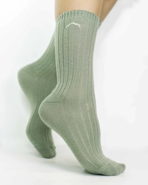 Calza corta coste bimbo lana merino azzurro chiaro_Mjukis Mysa - Everyday