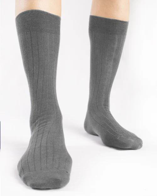 Calza-cotone-e-lana-corto-grigio_UC228 Dune