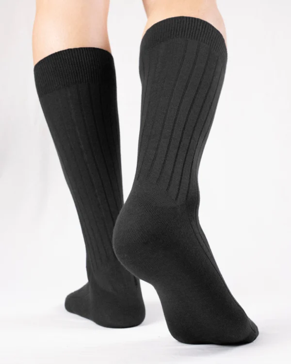 Calza-cotone-e-lana-corto-nero_UC228 Dune