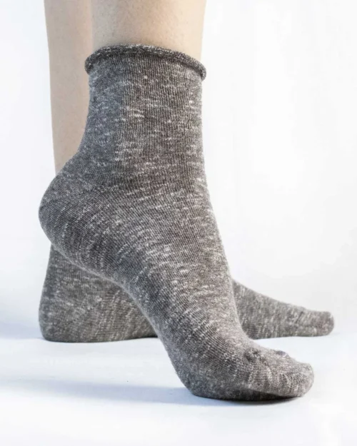 Calza cotone e lino tagliovivo cacao_DC244 Leggera