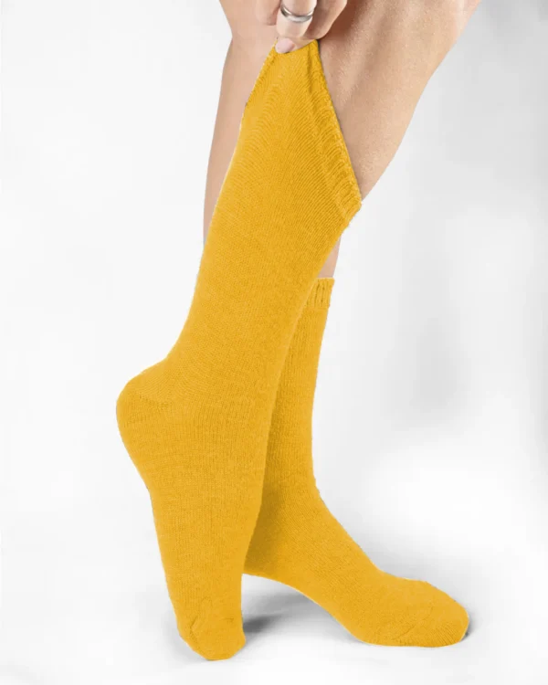 Calza-lana-merino-corto-ocra_DC121 Wooly