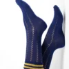Calza-lana-merino-corto-preppy-traforato-blu_TR26 Rugiada