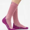 Calza-sportiva-cotone-e-lana-merino-corto-fucsia e rosa Ecodinamica