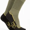 Calza-sportiva-cotone-e-lana-merino-corto-marrone e verde salvia_UT78 Ecodinamica