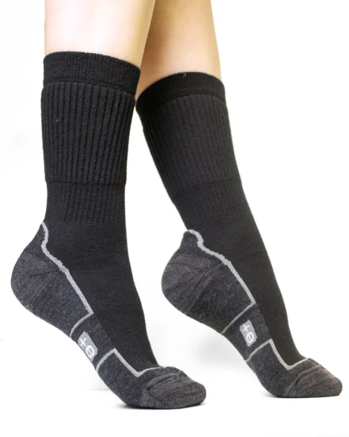 Calza-sportiva-cotone-e-lana-merino-corto-nero e antracite_UT78 Ecodinamica
