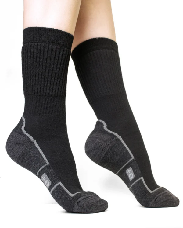 Calza-sportiva-cotone-e-lana-merino-corto-nero e nero_UT78 Ecodinamica