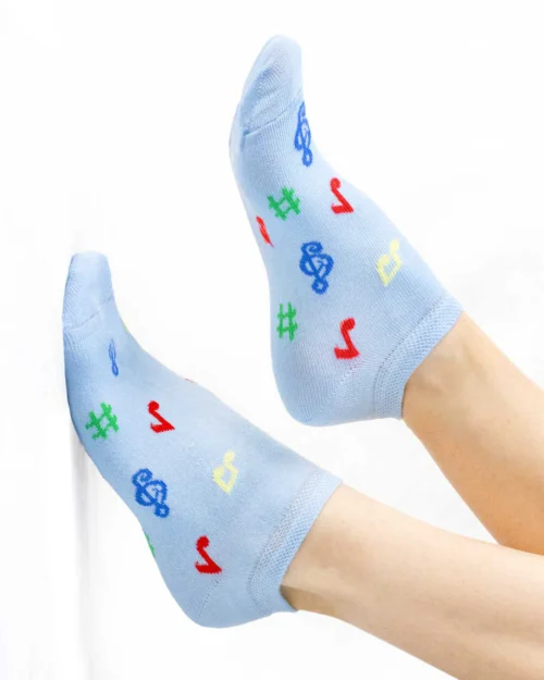 Calza tencel note azzurro_UC278 Allegro