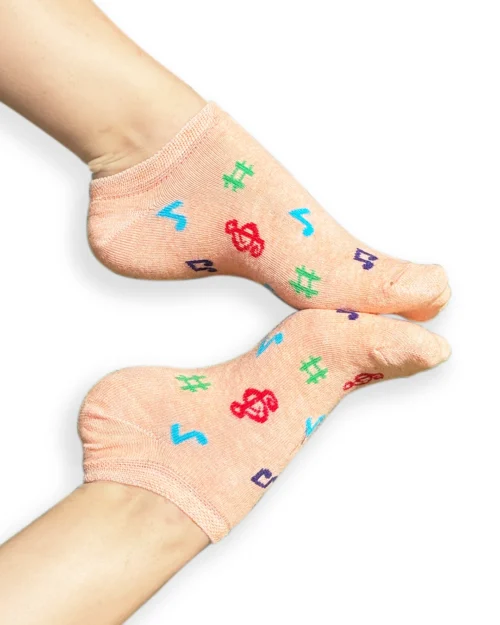 Calza tencel note musicali pesca_DC282 Melodia