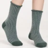 Floresta-calza-cotone-e-lana-liscio-taglio-vivo-fantasia-tartan-verde-scuro-e-grigio_DC96 Floresta